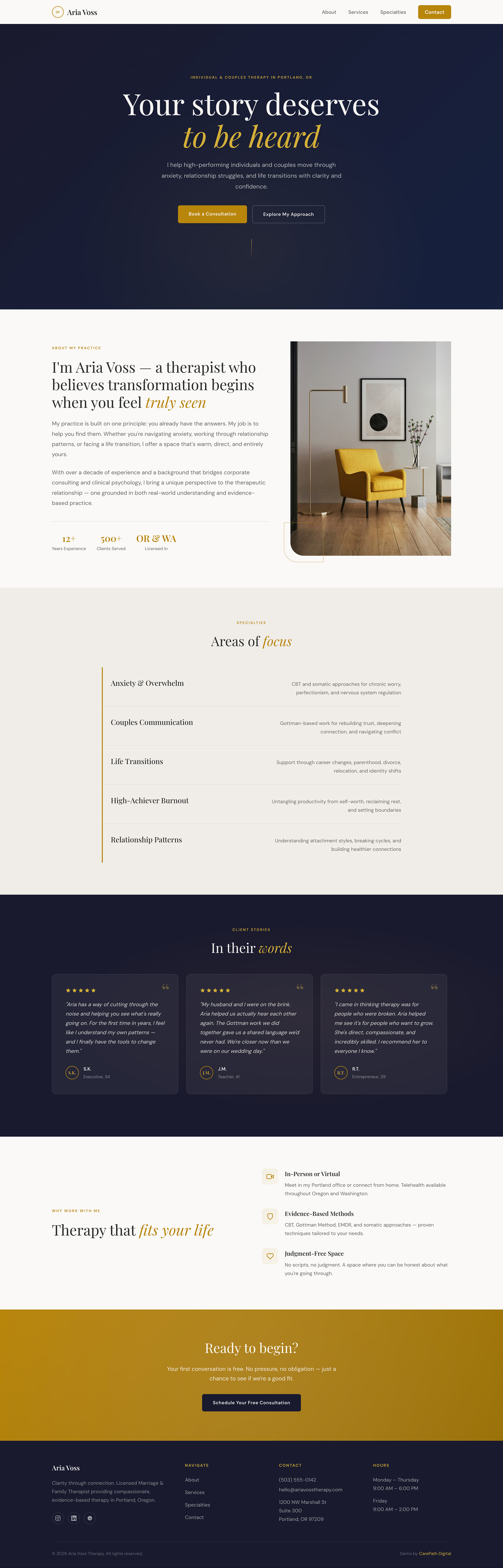 Luxe theme — gold and navy premium design